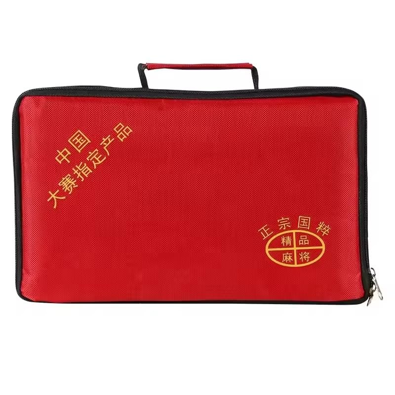 Chinese Mahjong Game Set, Classic with 146+ Green Colored Tiles Dice Professional Big 1.6 inch 40mm Mahjong Tiles Melamine Instraction, Complete majiang with Carrying Bag 专业麻将