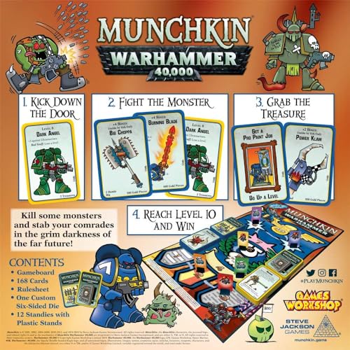 Steve Jackson Games Munchkin Warhammer 40,000 | Strategic Battles with Warhammer Crossover Humor, Grimdark Parody for 3-6 Players, Ages 12+, 60-120 Minutes - style: Munchkin: Warhammer 40000