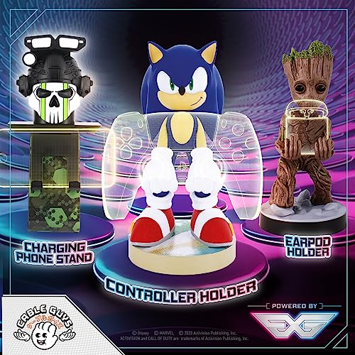 Cableguys Modern Sonic Controller Holder & Phone Stand - Gaming Setup Accessories for Desk and Game Room, Controller Stand Compatible with Xbox, PlayStation & Most Standard Game Controllers