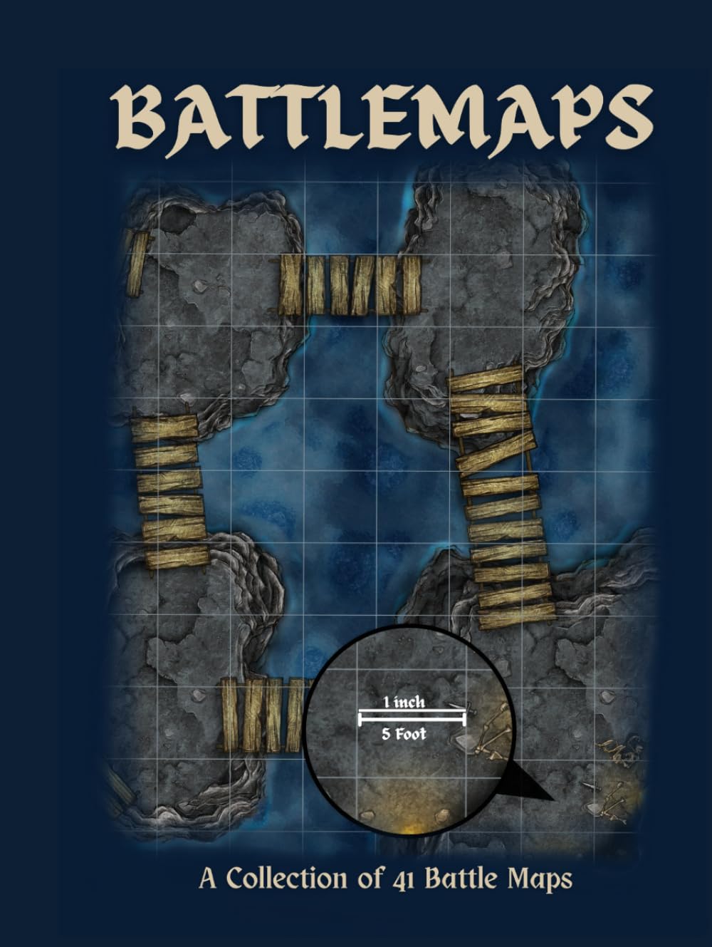 BATTLEMAPS: Battle Maps for DnD 5E | Portable RPG Map Book | Fantasy Grid Maps for Tabletop Roleplaying Games