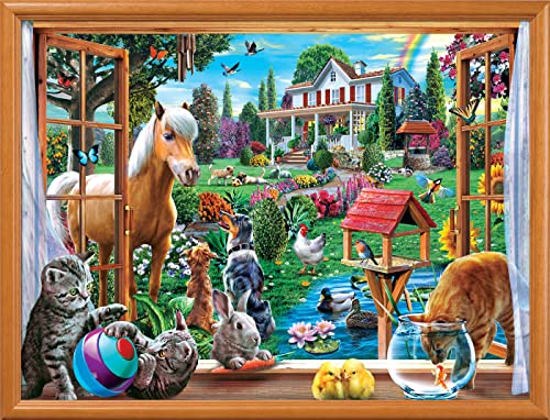 MasterPieces 400 Piece Jigsaw Puzzle For Adults, Family, Or Youth - Peeking Through - 18"x24" - style: Peeking Through