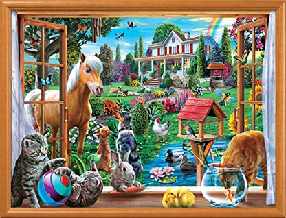MasterPieces 400 Piece Jigsaw Puzzle For Adults, Family, Or Youth - Peeking Through - 18"x24" - style: Peeking Through