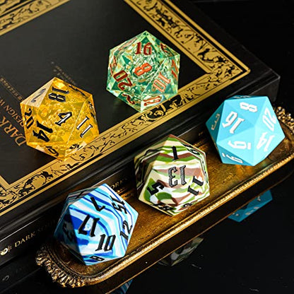 55mm Silicone D20 DND Dice, Large D20 Single 20 Sided D&D Dice | Soft & Comfortable Touch, Perfect Bouncer, Gift Box, Compatible with Dungeons and Dragons RPG Bar Pub Club Party Games - color: Forest Camo