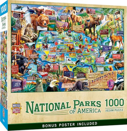 MasterPieces - 1000 Piece Jigsaw Puzzle, National Parks of America, Fun for Adults, Family, Kids 19.25"x26.75" - style: National Parks