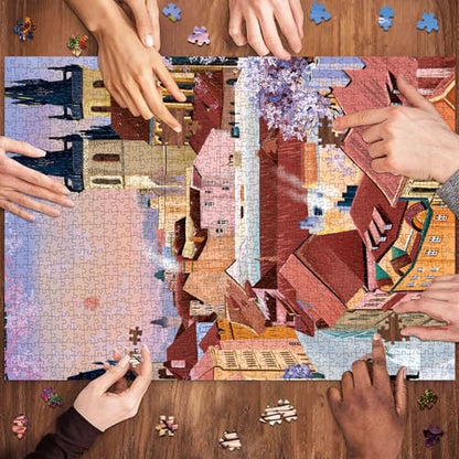HUADADA-Prague at Sunset-Jigsaw Puzzles for Adults 1000 Pieces, Interlock Perfectly No Dust, Impossible Difficult Hard Fun 1000 Piece Jigsaw Puzzles for Adults-1:1 Poster - color: Prague at Sunset