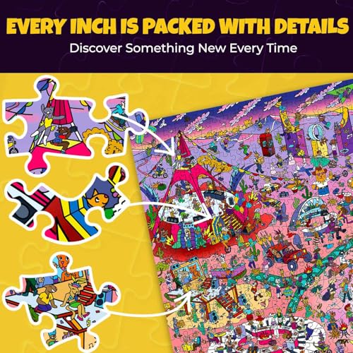 1000 Piece Puzzle for Adults – Jigsaw Puzzles for Adults 1000 Pieces | Desert Whirl Jigsaw Puzzles – Hidden Secrets & Audio Story – Premium Box Packaging – Extra Fun Challenges - color: Desert