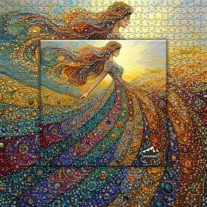 PICKFORU Gemstone Woman Puzzle for Adults 1000 Pieces，Beauty Elegant Lady Jigsaw Puzzle with Colorful Crystal Diamond, Impossible Difficult Hard Challenge for Adults Aesthetic Puzzle - style: Gemstone Woman Puzzle