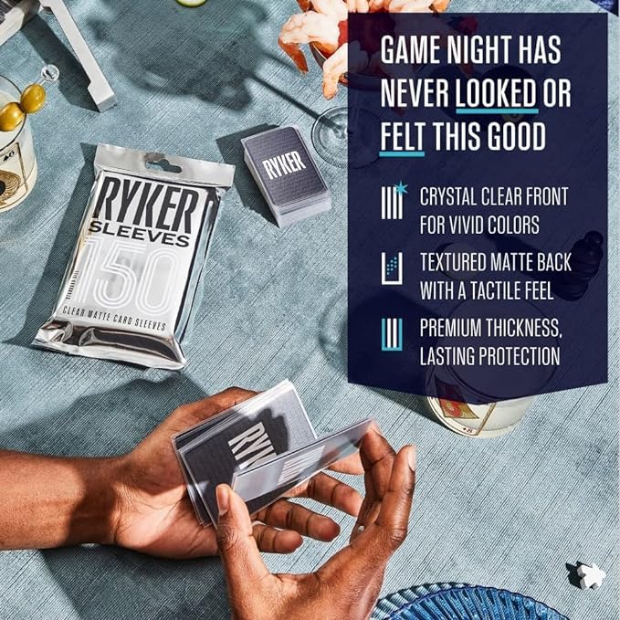 Ryker | Compatible with Spirit Island, Protector Sleeve Kit | PVC and Acid Free | Clear Protectors Top loaders for Card Games | (134 Qty) (63x88mm, 44x68mm)