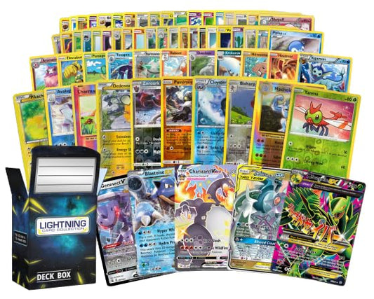 50 Pokemon Cards Plus a Rare Legendary Pokemon Card | Bundle with LCC Deck Box
