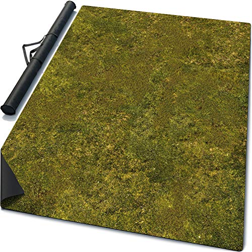 6’ x 4’ Mouse Pad Rubber Battle Mat: Meadows + Bag