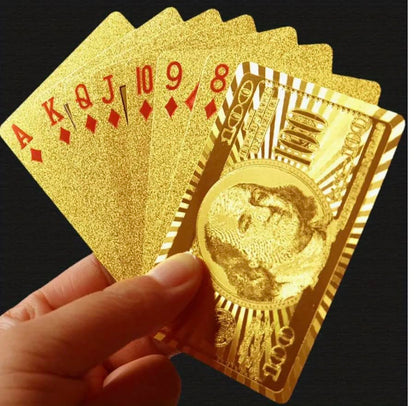 Gold Diamond Playing Cards - Durable and Waterproof, Perfect for Magic, Poker, Parties, and Special Occasions. Ideal for Memorable Gifts. ($100 Bill Theme, 1 Deck) - style: $100 BILL THEME