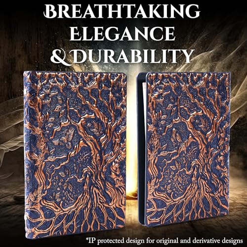 Notebook Journal, Refillable Binder for DND - 3D Tree of Life Design (A5) | A5 400 Pages (200 Sheets), Perfect for Dungeons and Dragons (D&D), Bonus Tabs and Ruler, for Players and DM's - color: Navy Gold