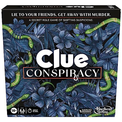 Hasbro Gaming Clue Conspiracy Board Game for Adults and Teens, Secret Role Strategy Games, Ages 14+, 4-10 Players, 45 Minutes, Mystery & Party Games