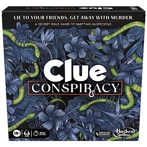 Hasbro Gaming Clue Conspiracy Board Game for Adults and Teens, Secret Role Strategy Games, Ages 14+, 4-10 Players, 45 Minutes, Mystery & Party Games