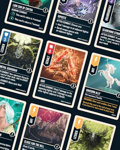 Restoration Games Unmatched The Witcher Steel & Silver | Strategy Board Game for Adults, Heroes Expansion with Double Sided Battlefield, 2-3 Players, 30 Min Playtime, Ages 9+
