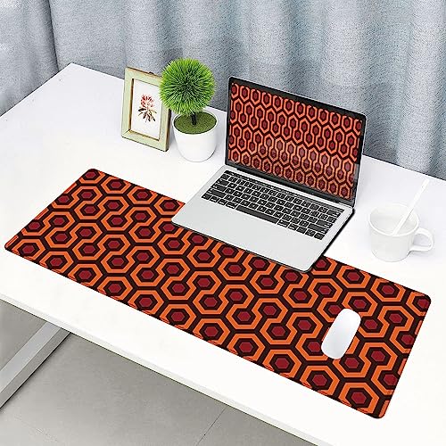 Gaming Mouse Pad, XXL Extended Computer Keyboard Long Mouse Mat, Large Desk Pad for Office Laptop, Non-Slip Rubber Base with Stitched Edge Mousepad, 31.5X11.8 inch Overlook Hotel Pattern - color: 12 Overlook Hotel Pattern