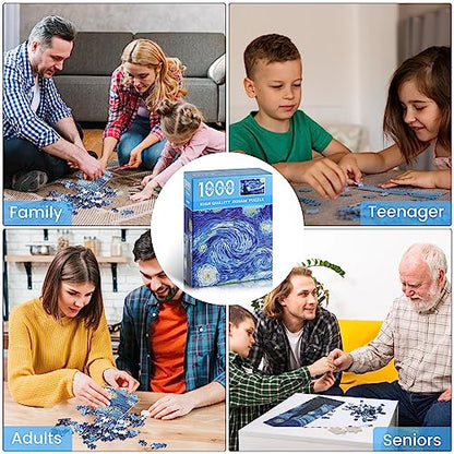 Puzzle for Adults 1000 Pieces Van Gogh Starry Night Puzzle Artwork Jigsaw Puzzle Family Game (28''x 20'') - color: Starry Night(van Gogh)