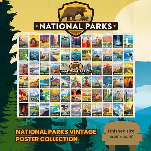 MasterPieces National Parks Maps 1000 Piece Jigsaw Puzzle for Adults, Family, Or Youth - America's National Parks by Anderson Design - style: America's National Parks by Anderson Design