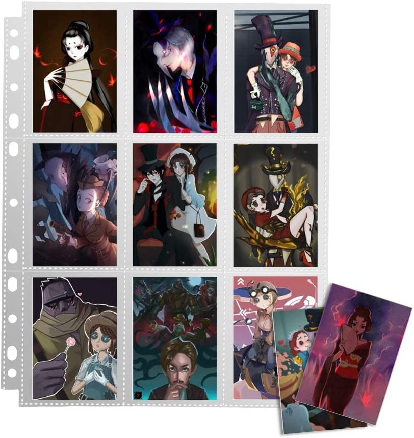 2700 Pockets Trading Card Sleeve Pages,150 Pack Double Side 9-Pocket Protectors Card Sleeves Binder Sheets 11 Ring for Standard Size Sport Cards, Baseball Cards, Game Cards (150)