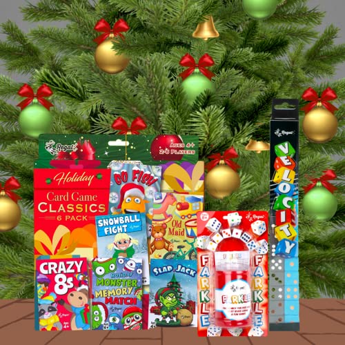 Regal Games Card Games for Kids - Go Fish, Crazy 8's, Old Maid, Slap Jack, Monster Memory Match, Snowball Fight - Holiday-Themed, Simple & Fun Classic Family Table Games - Games May Vary (6 Set) - color: Holiday 6 Pack