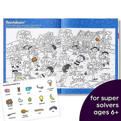 Highlights Hidden Pictures Sticker Challenge Sticker Book Set for Kids Ages 6 and Up, 4-Pack, 64 Pages of Seek and Find Activities, Double as Coloring Books, 440+ Stickers