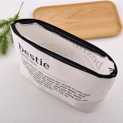 Bestie Make up Cosmetic Bag for Women Best Friends Galentines Day Gifts Bff Bestie Birthday Friendship Gifts Best Friend Skincare Toiletry Storage Bags Pouch Bff Travel Makeup Organizer - color: Besties