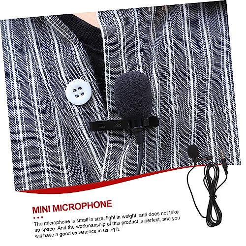 DECHOUS 2pcs Clip Microphone for Live Streaming USB Laptop Mic Journalist Interview Collar