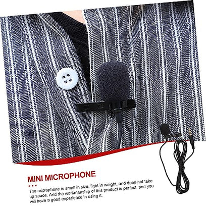 DECHOUS 2pcs Clip Microphone for Live Streaming USB Laptop Mic Journalist Interview Collar