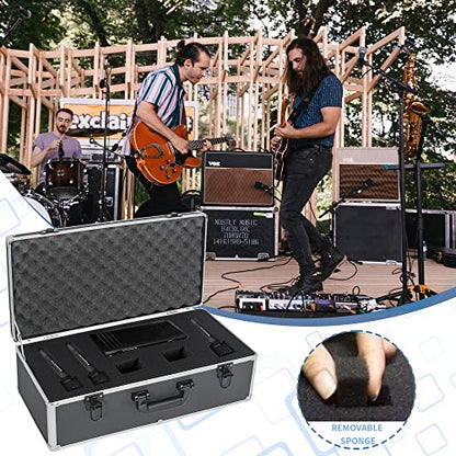 22 Inch Hard Carrying Case | Ideal for Wireless Mic System Storage & Camera Gear Transportation with Customizable Pre-Diced DIY Foam, Black - size: Inner：21.6''X 11.6''X 7.6''
