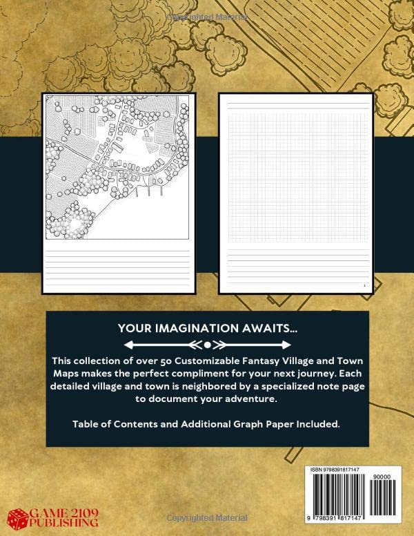 Fantasy Town and Villiage Maps for Role Playing Game Masters: Collection of Over 50 Customizable Town and Village Maps for Role Playing Games ( TTRPG ... Game Map Collections for Game Masters)