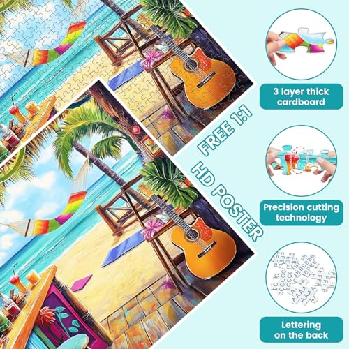 500 Piece Puzzle for Adults, Vacation Jigsaw Puzzle, Seaside Bar Puzzles 500 Pieces Birthday Party for Family Adults Funny Puzzle, Fun and Challenging Family Games 20.5×15 in | Vacation Jigsaw Puzzle Birthday Party Funny Puzzle Fun and Challenging Family