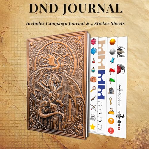 First Reign 3-in-1 DnD Dice Box, DnD Dice Tray & Journal | D&D Starter Set | DnD dice box with double rolling trays & journal | Fits 2 RPG dice sets, mini, pencil (not included) | DnD accessories & gift