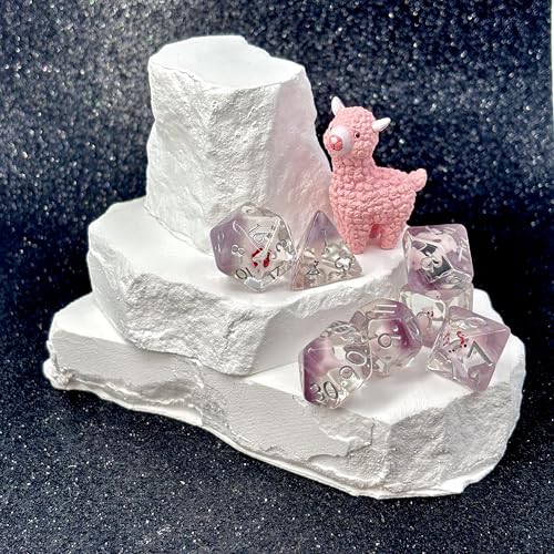Sage's Portal Animal Familiars Resin DND Dice Set Polyhedral Dice Set for Dungeons and Dragons RPG Pathfinder Tabletop TTRPG (Llama+ Figurine) - color: Llama + Mini Figure, style: Dice Set +Mini Figure