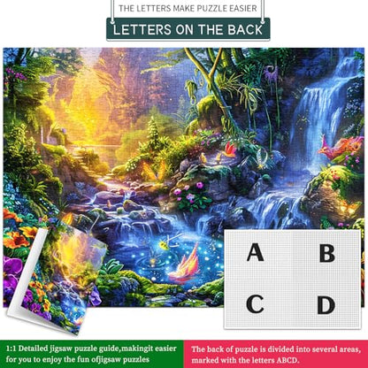Puzzles for Adults 1000 Pieces,Magic Lake Jigsaw Puzzle with 1:1 HD Poster, Perfect Interlocking No Dust, Stress Relief Ideal Gift for Family Games - color: Magic Lake