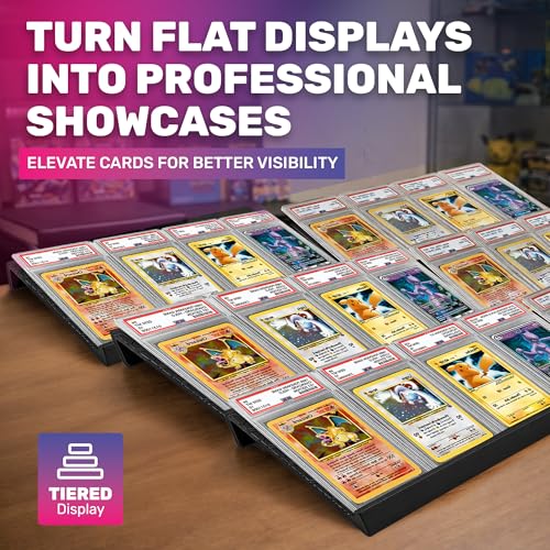 Trading Card Display Risers for Zion Cases - Tiered Display Stand for Zion Cases & Retail Glass - Graded Card Display Stand for MTGG & Sports Cards - 10 Pack - Made in USA