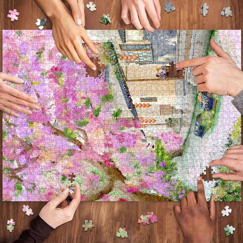 HUADADA-Flowers Bloom into a sea-Jigsaw Puzzles for Adults 1000 Pieces, Interlock Perfectly No Dust, Impossible Difficult Hard Fun 1000 Piece Jigsaw Puzzles for Adults-1:1 Poster - color: Flowers Bloom Into a Sea