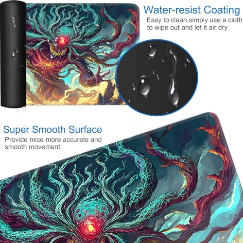 for MTG Game Playmat - 24 x 14 inches with Dices and Storage Bags, Non-Slip Base for TCG and Board Game Card Mats, Trading Card Games Mat, Demon in The Sky Pattern Collectible Card Playmats - color: Jv-playmat-p7-1-g192