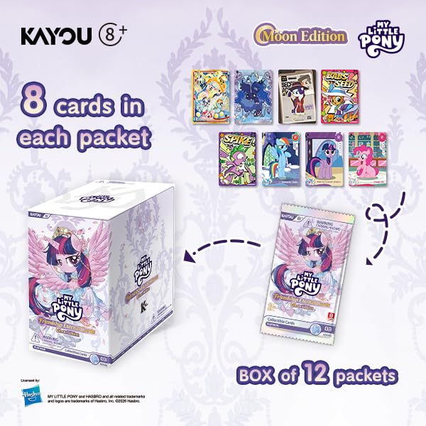 KAYOU My Little Pony Friendship Eternal Cards, Moon Edition Series 3, English, Display Box of 12 Packs with 8 Cards Each