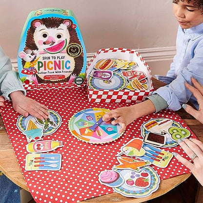 eeBoo: Spin to Play Picnic - Game for Kids, Gather Food with Friends, Preschool, Ages 3+, 2-4 Players, 15-25 Min Playing Time - style: Picnic