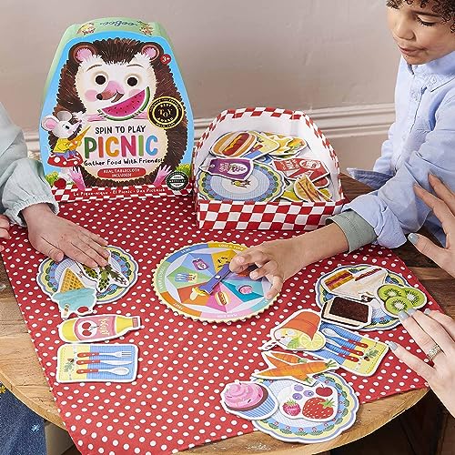 eeBoo: Spin to Play Picnic - Game for Kids, Gather Food with Friends, Preschool, Ages 3+, 2-4 Players, 15-25 Min Playing Time - style: Picnic