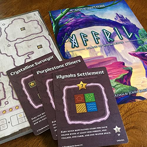Cartographers: Map Pack 2, Affril | Expansion for The Award-Winning Game of Map Drawing | Strategy Flip and Write Fantasy Board Game | Family Board Game for 1-75 Players Ages 10+ by Thunderworks Games - style: Pack 2