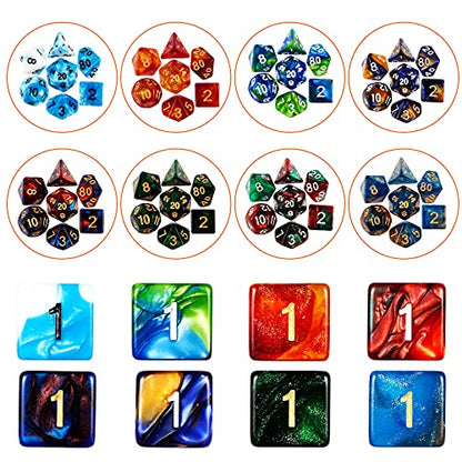 Coyeekn 25-Set DND Polyhedral Dice with Storage Pouch | 175 Total Polyhedral Dice, 7 Per Set, 25 Complete Dice Sets (D4-D20), Great for D&D, MTG & Tabletop RPG Games - color: 25set-175pcs