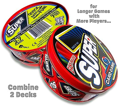 Super 7 Family Card Game Collectible Tin – for Kids and Adults, Family Game Night, Fast Games, Easy to Learn, 2-7 Players, Ages 7 to 107!