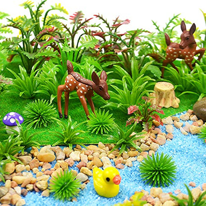 MOMOONNON 100pcs Model Trees Miniature Plants Fairy Garden Scenery Artificial Wargame Fake Trees Model Railroad Scenery Diorama Supplies Landscape