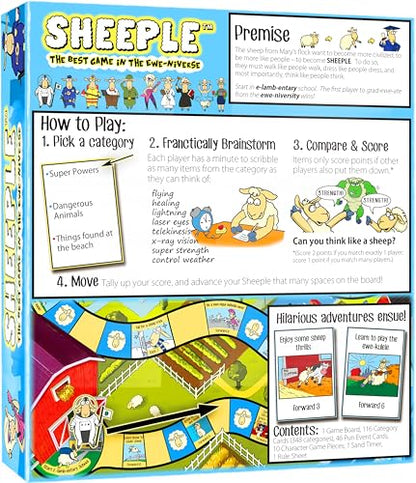 SHEEPLE™ - Hilarious Party Game for Family Game Night - Easy & Fun for Big Groups of 4-12 Players – Word Play Fun for Adults, Teens, and Kids – 30 Minutes – Ages 8 & Up – Funny Sheep Gifts