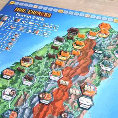 Mini Express by Moaideas Game Design | an Engaging Train Game with Only Two Actions | Strategy Board Game for Family Nights | 1-5 Players (Expansion Map Pack)