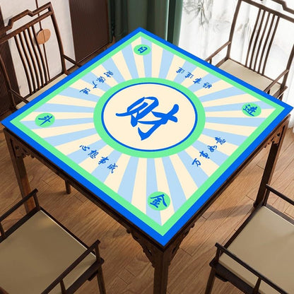 Mahjong Mat, Mahjong Table Mat for Tile Game, 31.5 in x 31.5 in Anti Slip and Noise Reduction Table Cover for Poker Card Board and Dominoes(Blue Green) - color: A-blue Green