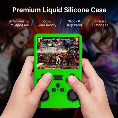 Silicone Case for R36S Handheld Game Console Protective Case with Lanyard Button Cover Accessory for Gift (Green) - color: green