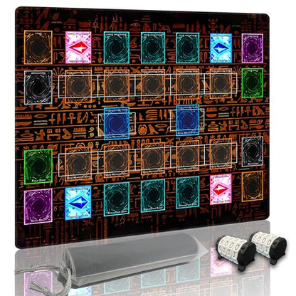Stitched for Yugioh Playmat, 2-Player, Master Rule Duel Field Zones, Large Card Game Mat, Original Art Designs & Accessories (Egypt) - color: Egypt