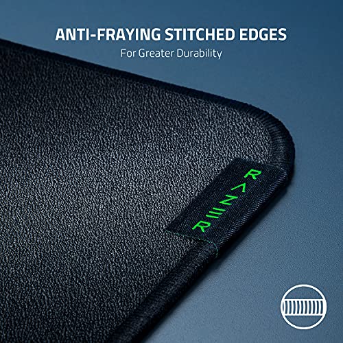 Razer Strider Hybrid Mouse Mat with a Soft Base & Smooth Glide, Black, L | Firm Gliding Surface, Anti-Slip Base, Rollable & Portable, Anti-Fraying Stitched Edges, Water-Resistant, Large - color: Classic Black, size: 15.8L x 17.7W inches